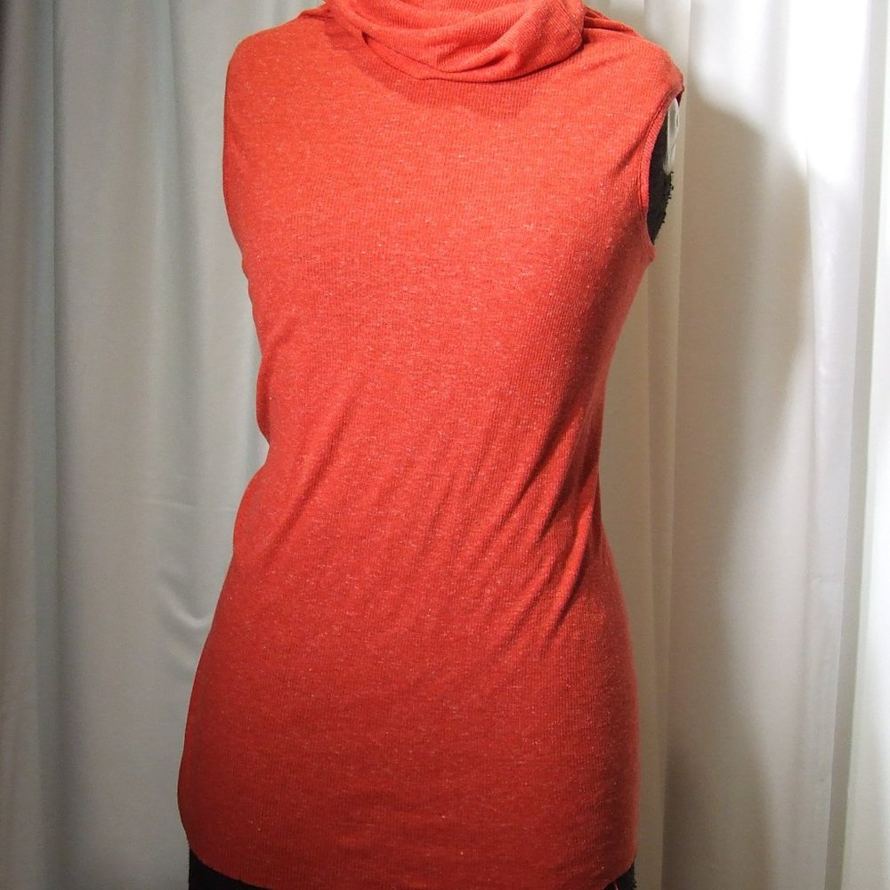 Red Tank Top with Turtleneck Stretchy Women's Size M by W118 by Walter Baker